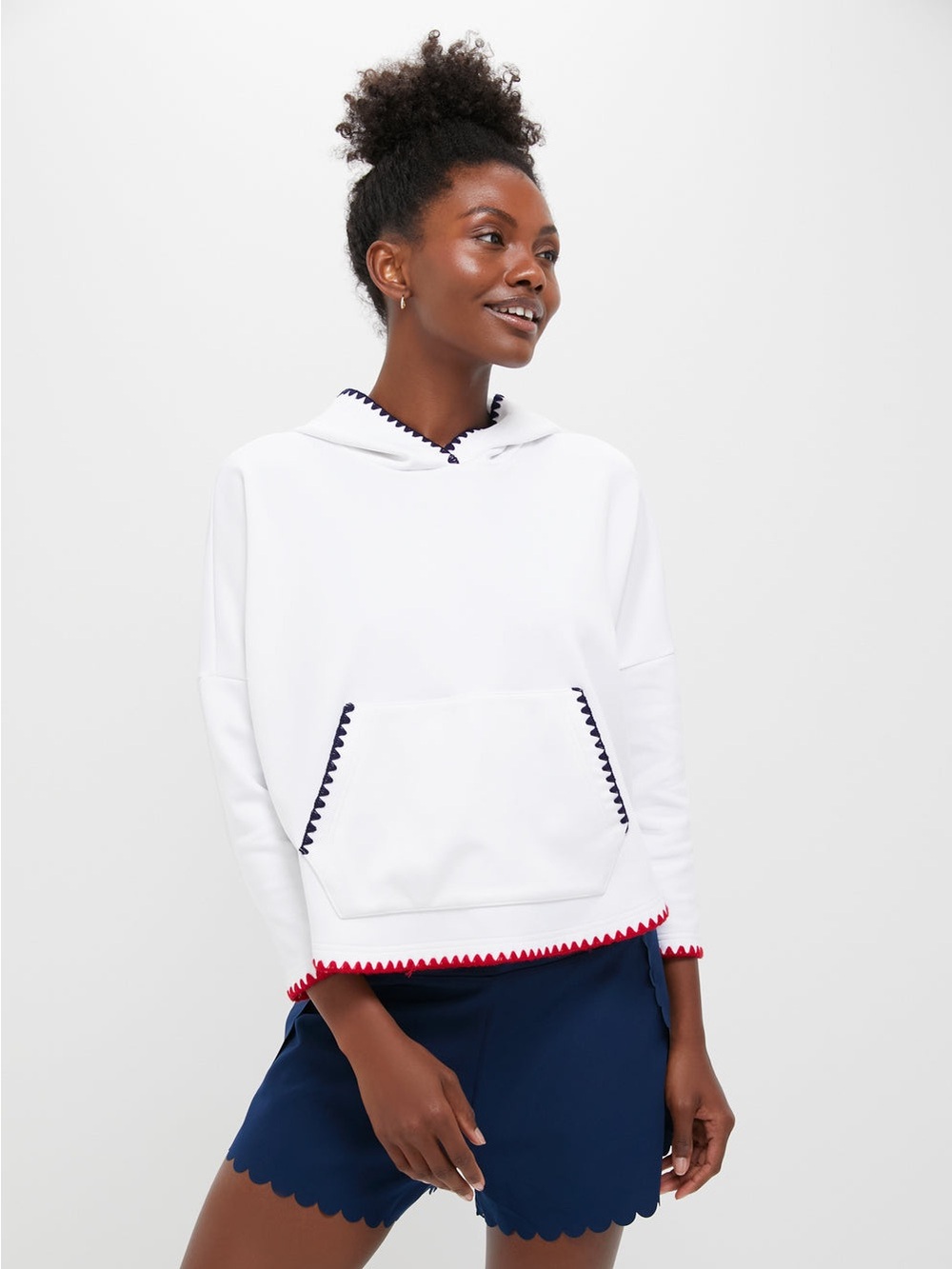 Tuckernuck Cropped Americana Eden Sweatshirt Size XS / Small NWT in White Hoodie